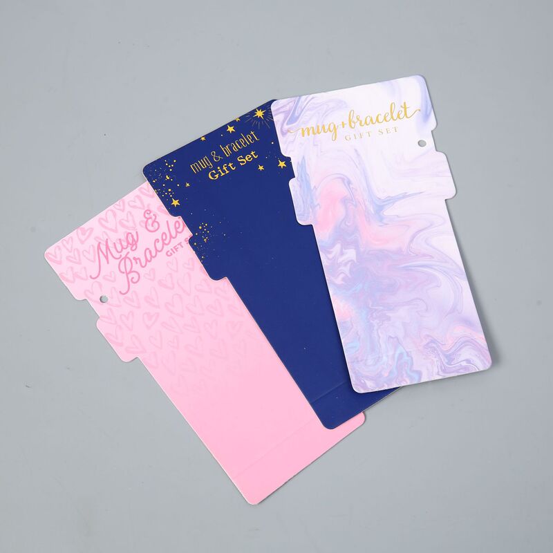 Customized Wearable Nail Display Card Paper Pink Gradient Cotton Pattern Art Paper Manicure Card Log Colorful Matte Paper