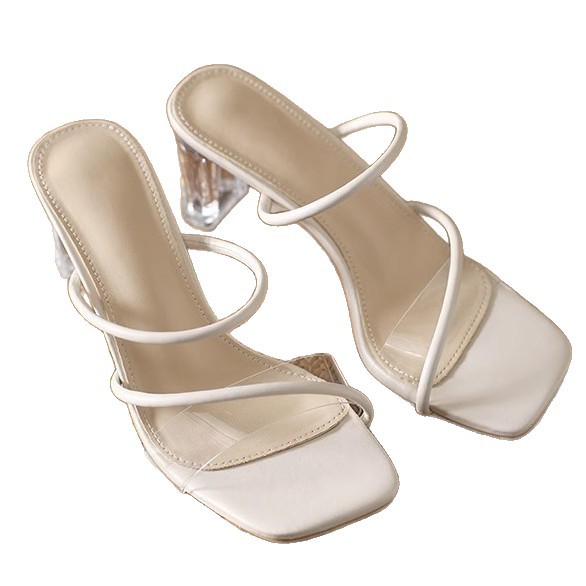 2026 verano francés cristal transparente tacones de zapatillas de tacones de mujer zapatillas de tacones altos image 5