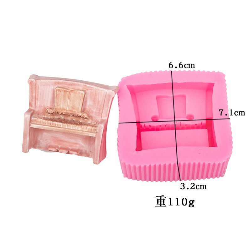 Estilo Europeo sofá silla piano forma fondant silicona molde coche aromaterapia yeso DIY arcilla chocolate epoxi
