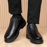 Зимняя обувь, утепленные туфли, мужские сапоги на платформе, из натуральной кожи