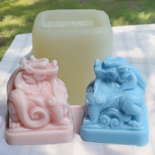 DIY Seal Epoxy Mold, Dragon-Headed Imperial Seal, Aroma Wax Candle Mold, Handmade Decorative Item, Jade Sculpture Silicone Mold