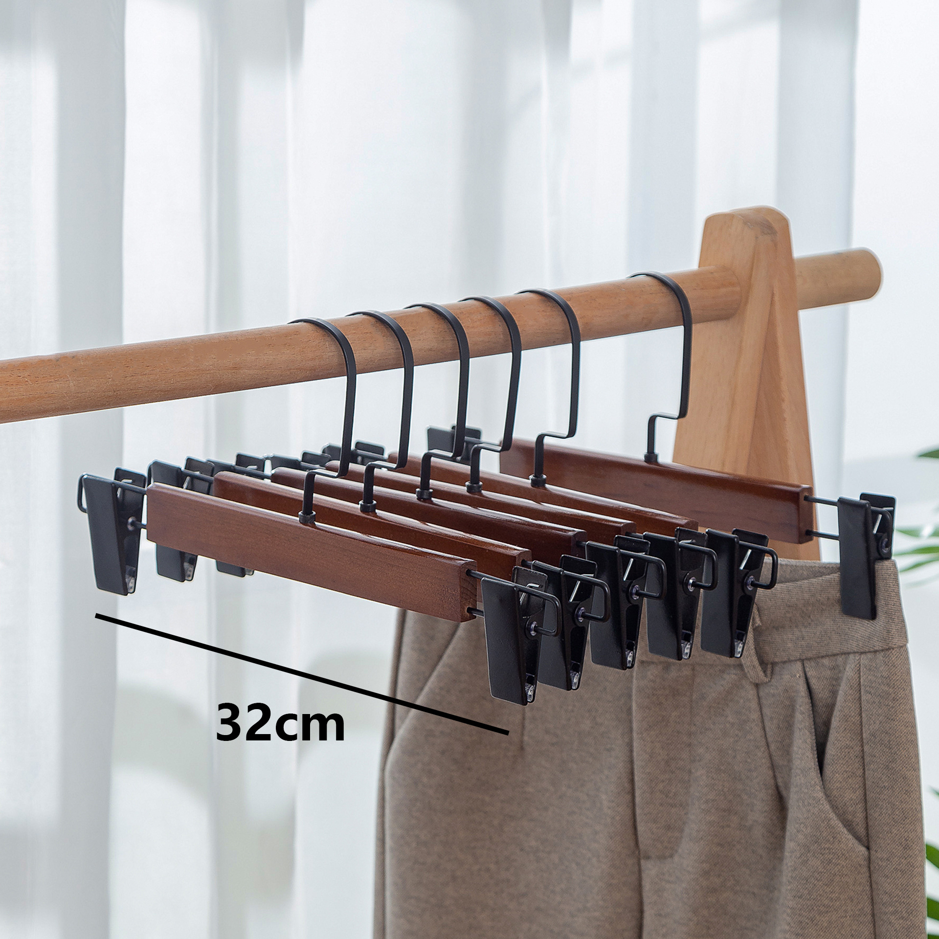 De Primera Clase retro sin costura de madera maciza percha de ropa de madera tienda de ropa de hotel percha soporte percha de ropa al por mayor