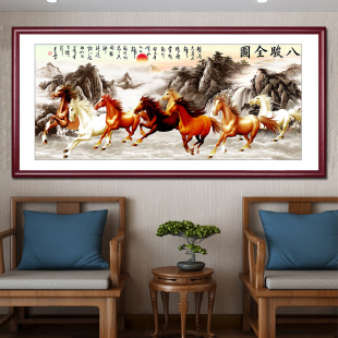 Success in No Time, Chinese Painting, Landscape Painting, Eight Horses Picture, Living Room Decoration Painting, Xu Beihong Running Horse Picture, Office Feng Shui Mural