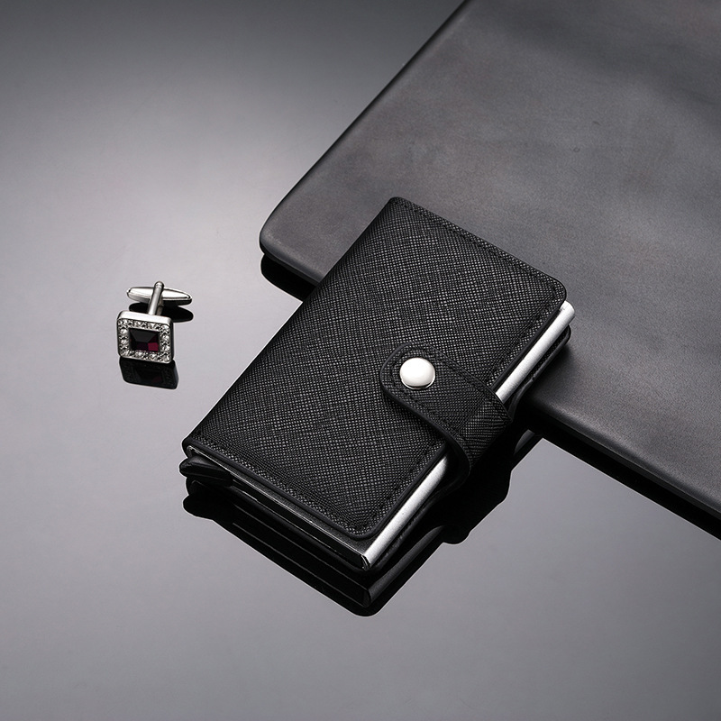 Nuevo tipo de metal automático pop-up bolsa de tarjetas para hombres y mujeres, cartucho anti-magnetizado, caja de tarjetas exquisita y simple, ultra-delgada