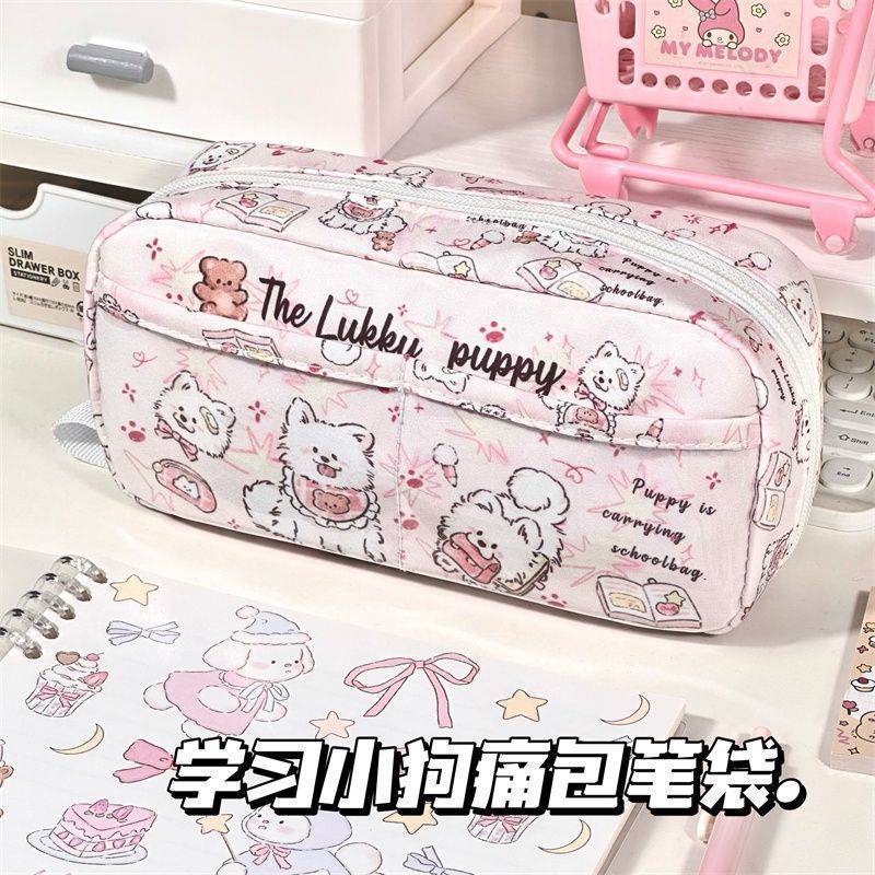 Bolsos de papelería multifuncional para estudiantes de primaria, secundaria y preparatoria, colección grande, corazón de niña, gran capacidad, bolsa de lápices coreana de alto valor