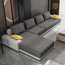 沙發北歐布藝沙發組合客廳現代簡約大小戶型轉角可拆洗科技布沙發