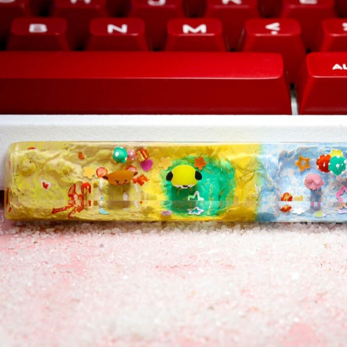 BT21 Character Starry Sky Candy Color Long Resin Keycaps High-Transparency Epoxy Resin Customized Keyboard Fan Gift BT21 Character Starry Sky Candy Color Long Resin Keycaps High-Transparency Epoxy Resin Customized Keyboard Fan Gift