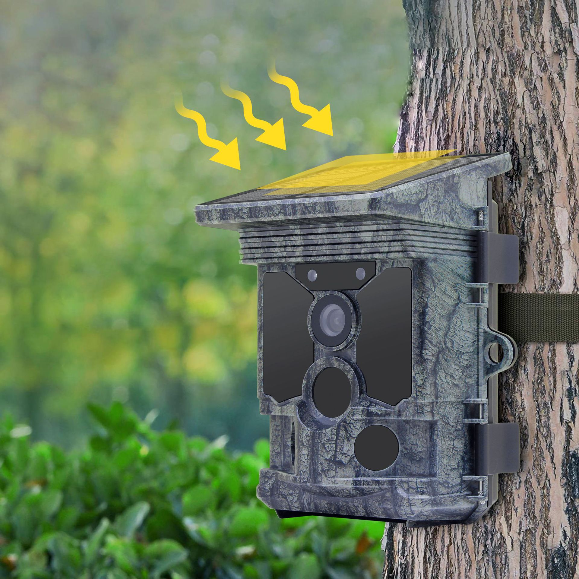 Real 4Kk Solar with Wifi Hunting Two-In-One Camera Infrared Induction Night Vision Automatic Monitoring Waterproof