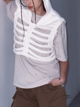 R 28347 Unisex Hooded Sleeves Vest �Ǹ���ñ����