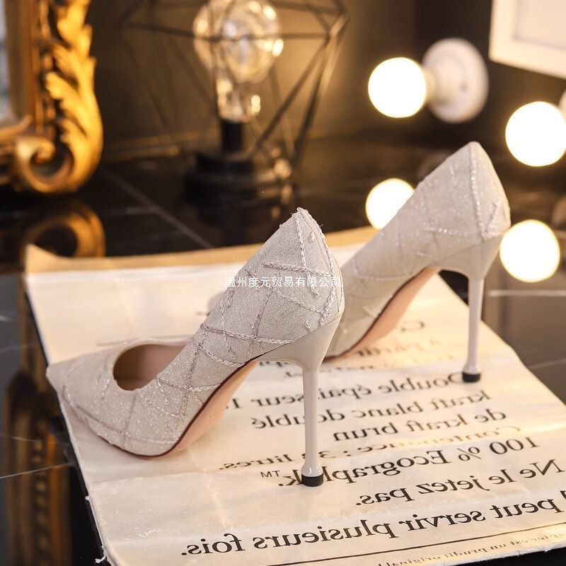 2026 New Summer Style High-Heeled Shoes with Closed Toes for Women, Thin Heels That Are Comfortable, Versatile Pointed-Toe Black Pumps