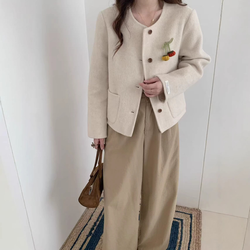 2026 New Double-Sided Wool Coat for Women, Short Style for Petite Figures, Korean Style Wool Coat for Spring and Autumn 2026 New Double-Sided Wool Coat for Women, Short Style for Petite Figures, Korean Style Wool Coat for Spring and Autumn