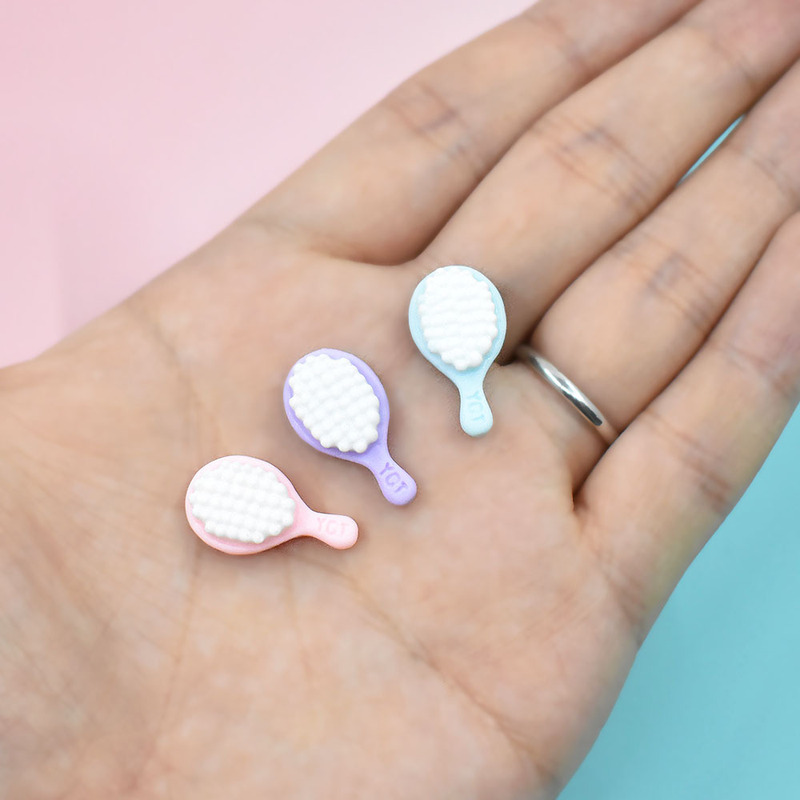 New style play house toy sweet girl heart mini comb diy cream glue phone case resin accessories