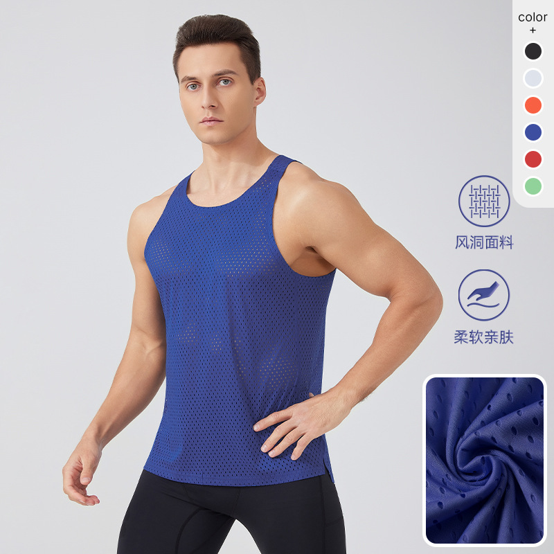 Quick-Drying Breathable Marathon Vest Running Fitness Wind Tunnel Mesh Tank Top Outdoor Sports Sleeveless T-Shirt for Men