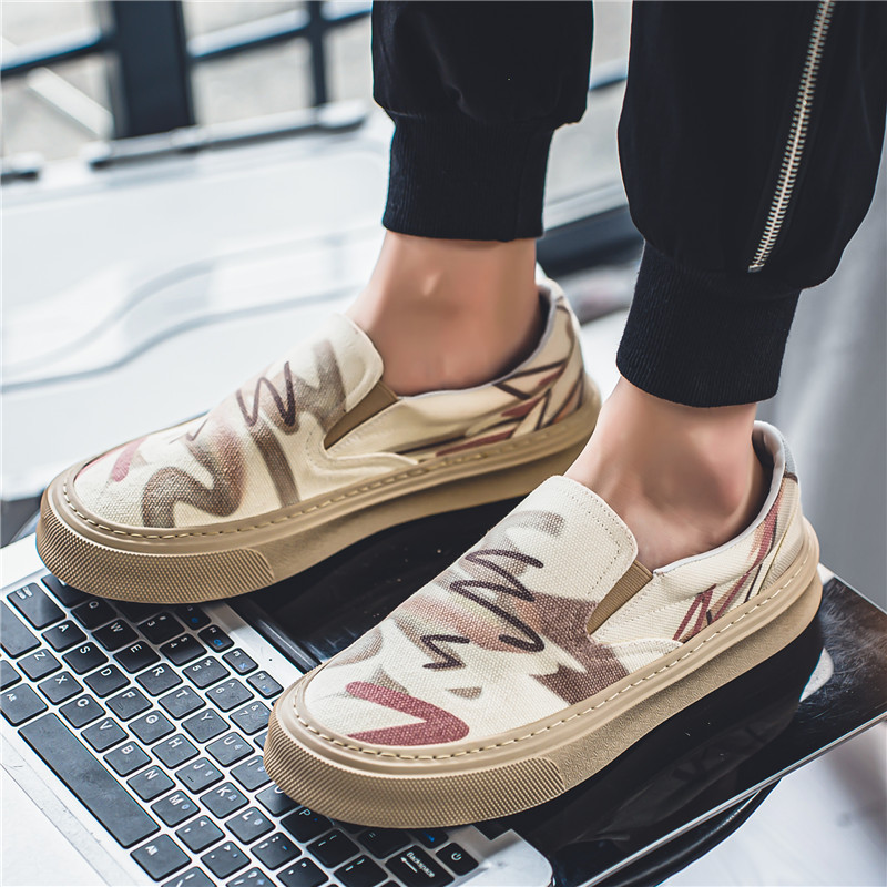 Herren Slip-on Canvas Schuhe Bequeme Stoffschuhe Für Den Sommer_voghion.com