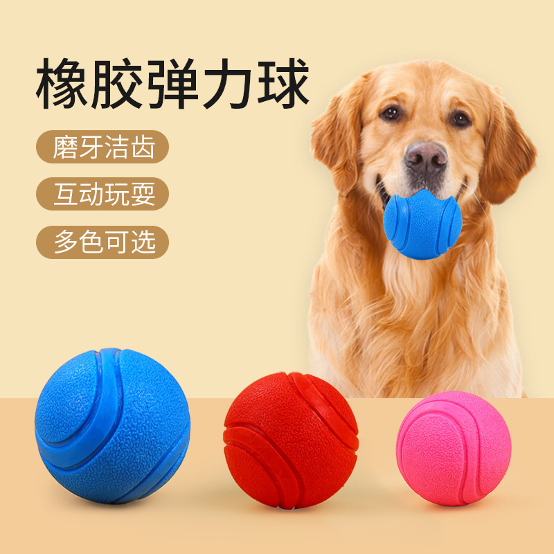 Factory direct Hartley new cross-border pet toy rubber pattern solid elastic ball pet toy ball 6