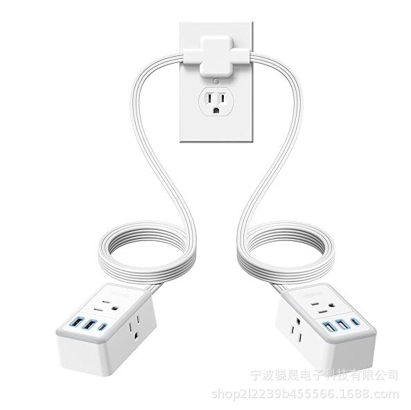 American Standard Flat Plug Power Adapter, 1 Usb-C and 2 USB a and 3 Sockets American Standard Flat Plug Power Adapter, 1 Usb-C and 2 USB a and 3 Sockets