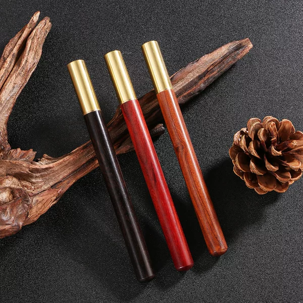 Sandalwood sign pen business ball pen wooden rod brass metal neutral pen laser LOGO office gifts wholesale