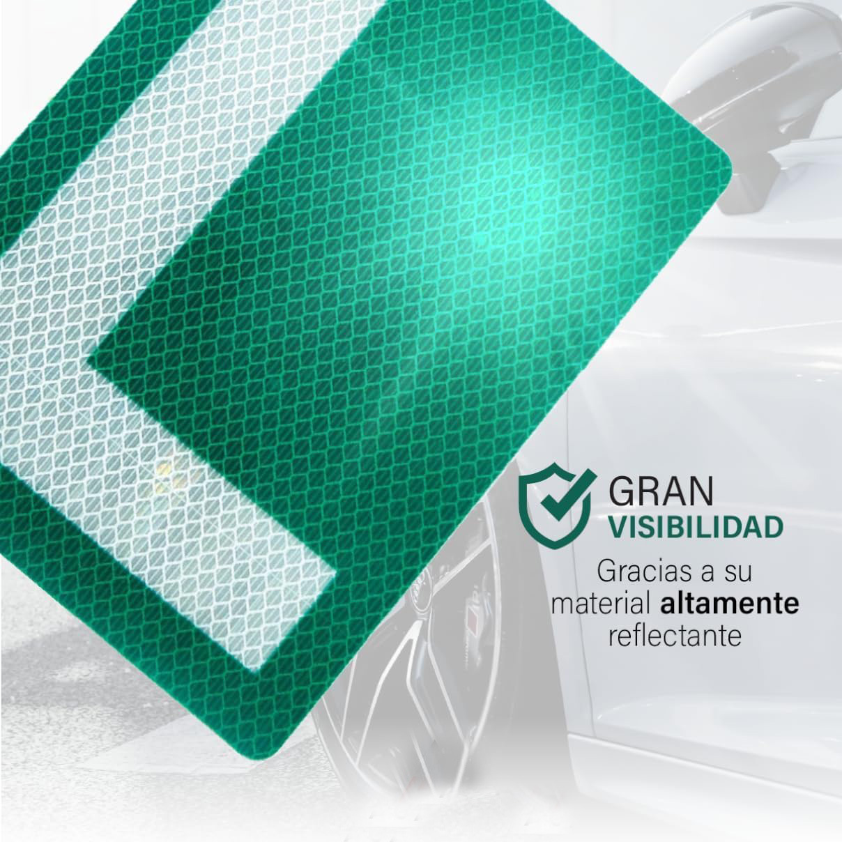 España L pegatina reflectante del coche para principiantes en la carretera Advertencia para principiantes Ventana autoadhesiva pegatina de advertencia fuerte reflectante image 5