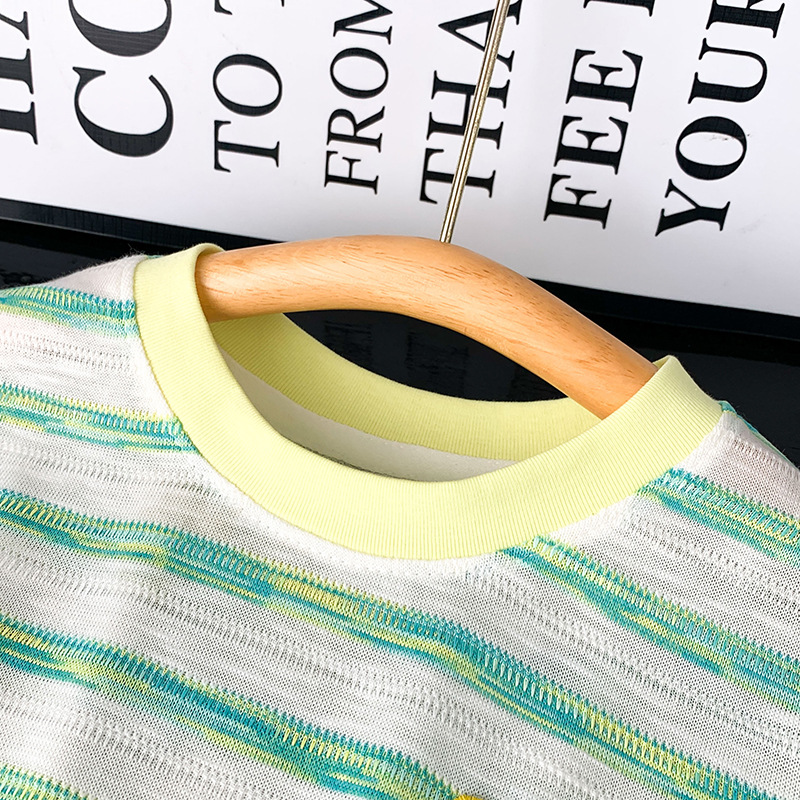 Chaleco de verano para niños, chaleco a rayas, nuevo chaleco de cuello redondo para niños, camiseta de bebé sin mangas, ropa de verano para niños