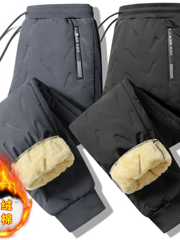 Velvet winter travel keep warm trousers for leisure, increased thickness, plus size, (Cross-border trading)