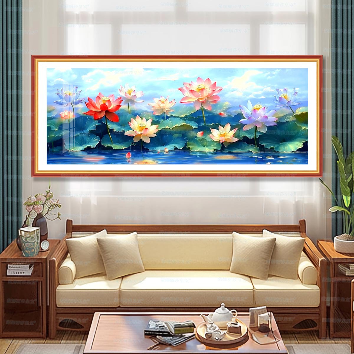 [Algodón importado] El punto de cruz real de Mona Lisa es perfecto, buena suerte y nueva línea de sala de estar
