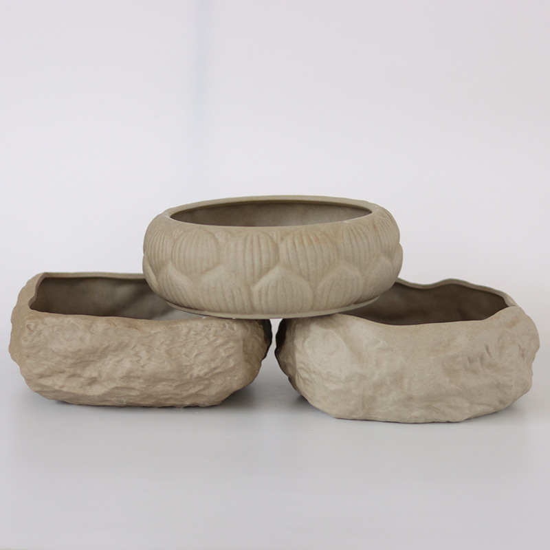 Sleeping Lotus pot creative stoneware large hydroponic flower pot imitation stone bowl lotus water fairy flower Ware ceramic tea table tea washing tea bowl Sleeping Lotus pot creative stoneware large hydroponic flower pot imitation stone bowl lotus water fairy flower Ware ceramic tea table tea washing tea bowl