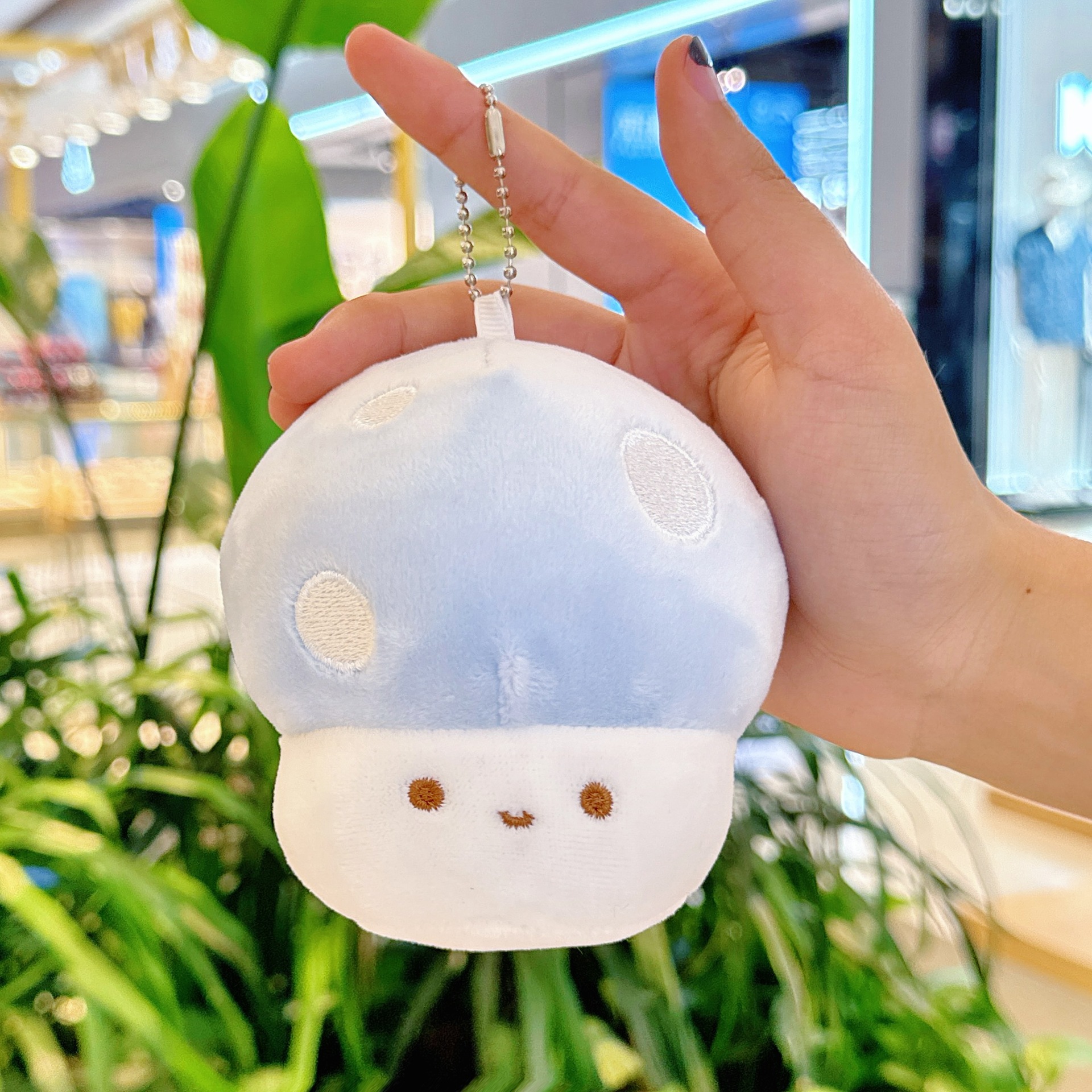 Muñeco de peluche con llavero de seta para celebración de bodas, regalo de bolsa ciega.