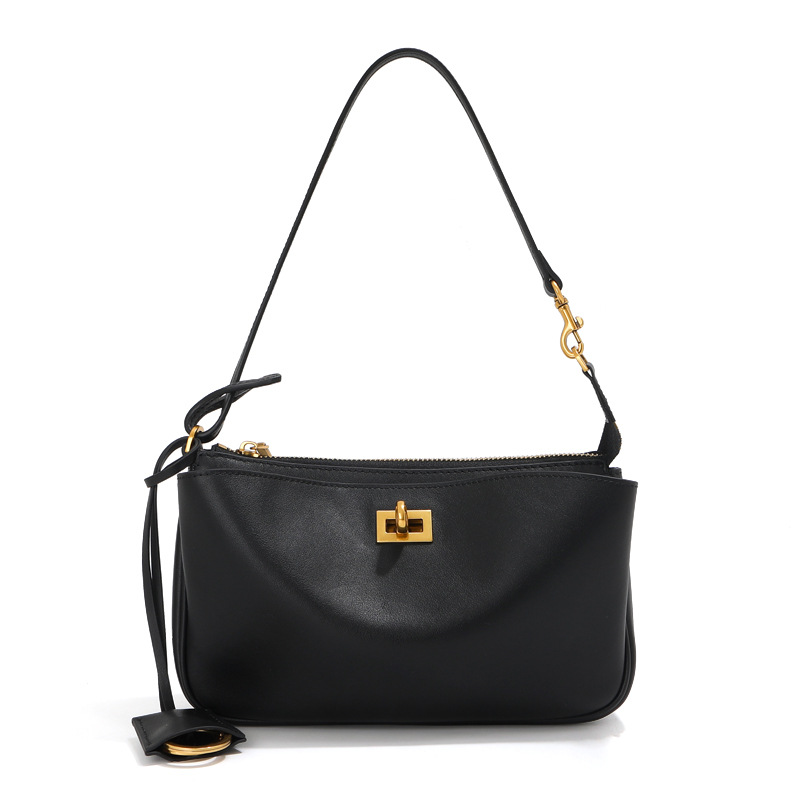 Rodeo Women's Underarm Bag Genuine Top Grain Cowhide Leather Mahjong Bag Luxury Crossbody Commuter Handbag Shoulder Bag