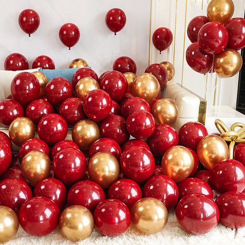 Wedding balloons, wedding room decoration supplies, wedding layout balloon packages, wedding thickened red latex balloons wholesale