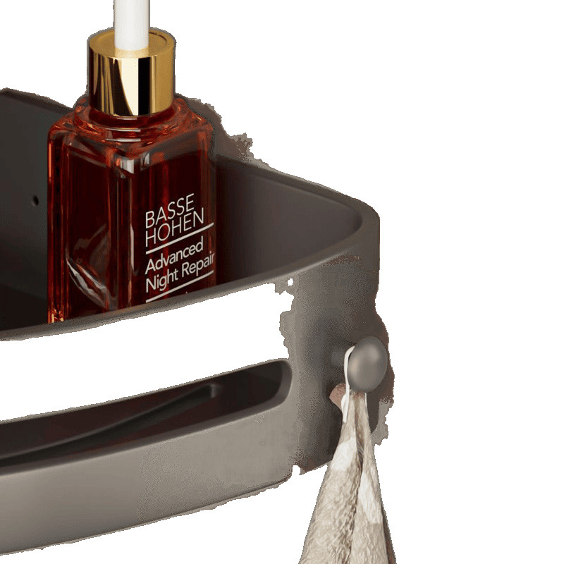 Estante triangular con ventosa engrosada, estante de almacenamiento para artículos de baño, estante de esquina sin perforación, estante de baño de pared