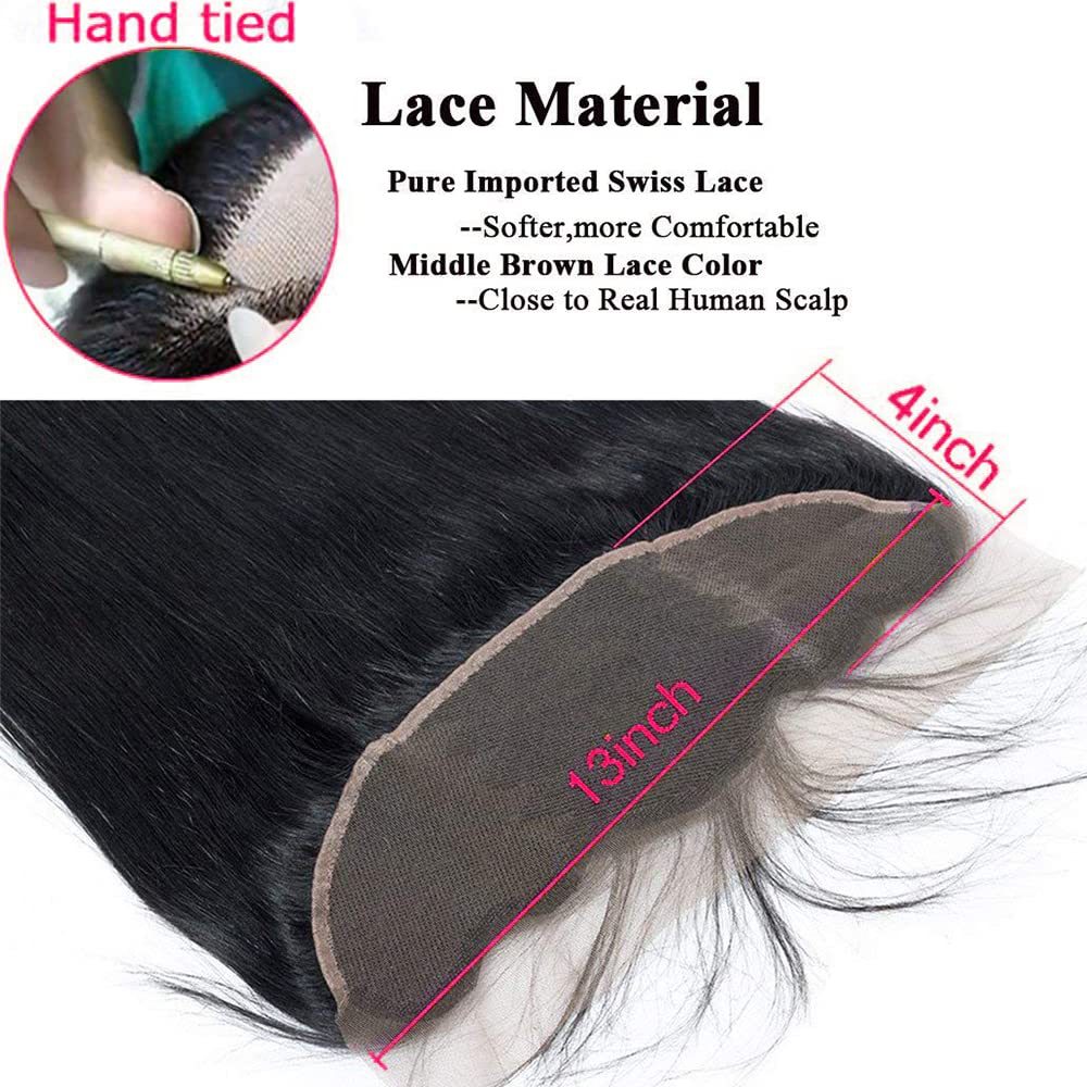 Transparente HD encaje bloque de cabello 5 * 5 13 * 6 13 * 4 4 * 4Human HairClosure bloque de cabello humano real