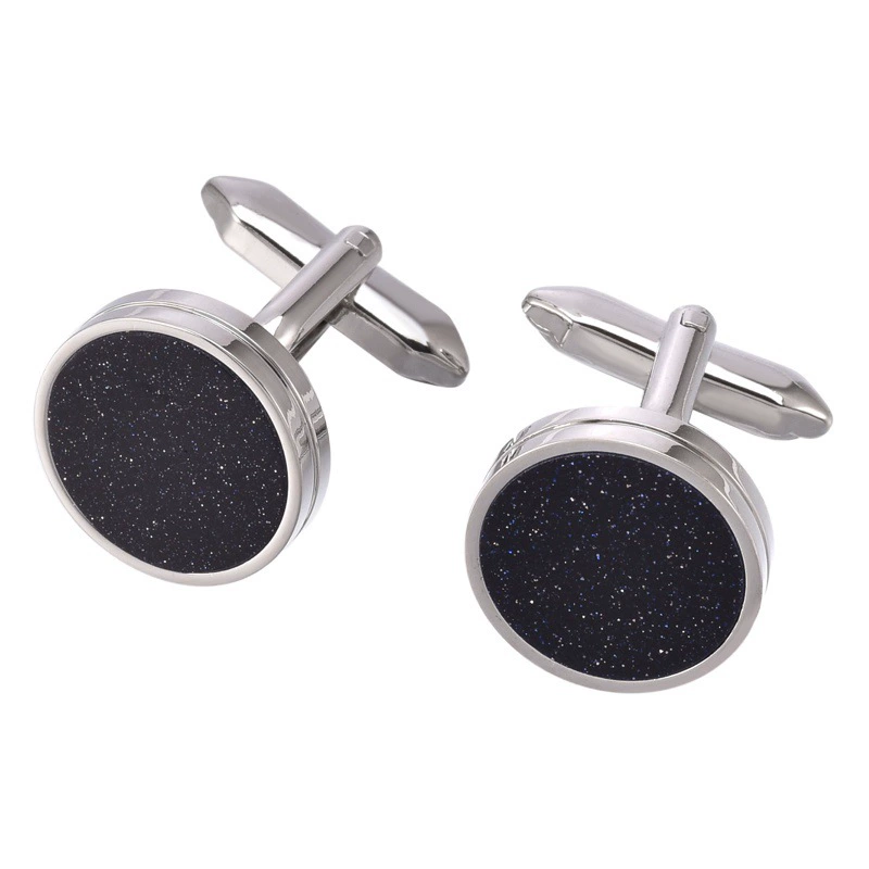 Запонки Dongguan Starry Sky Gemstone с французскими манжетами, простые скошенные золотые и черные запонки для официальных костюмов, высококачественные запонки из голубого песчаного камня.