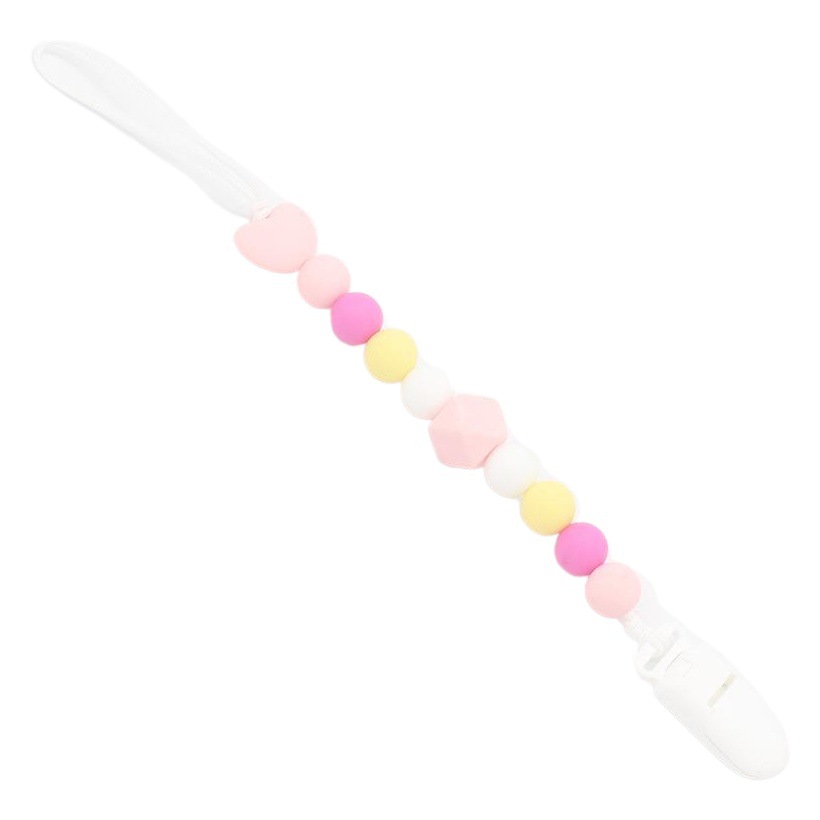 INS Cadena de chupete de silicona caliente suministros para bebés mordedor cinturón anti-caída clip de chupete cadena anti-caída