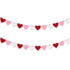 2025婚礼结婚婚房装饰欧美情人节派对布置爱心无纺布拉花批发定制