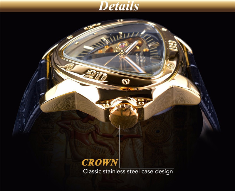 Men's Automatic Mechanical Watch With Triangular Dial And Case_voghion.com