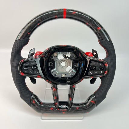 Suitable for BMW CS steering wheel, new 345 series X3X5X6 modified M3M4 carbon fiber steering wheel with M1M2 button paddles