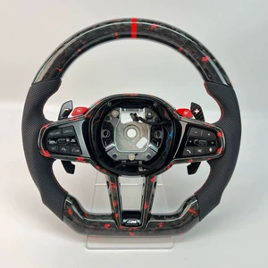 Suitable for BMW CS steering wheel, new 345 series X3X5X6 modified M3M4 carbon fiber steering wheel with M1M2 button paddles