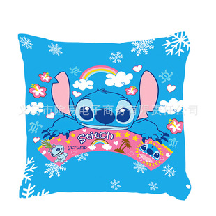 Cross-Border Exclusive for Stitch Printed Pillowcases Cartoon Animation Blue Stitch Home Pillowcases Wholesale Dropshipping