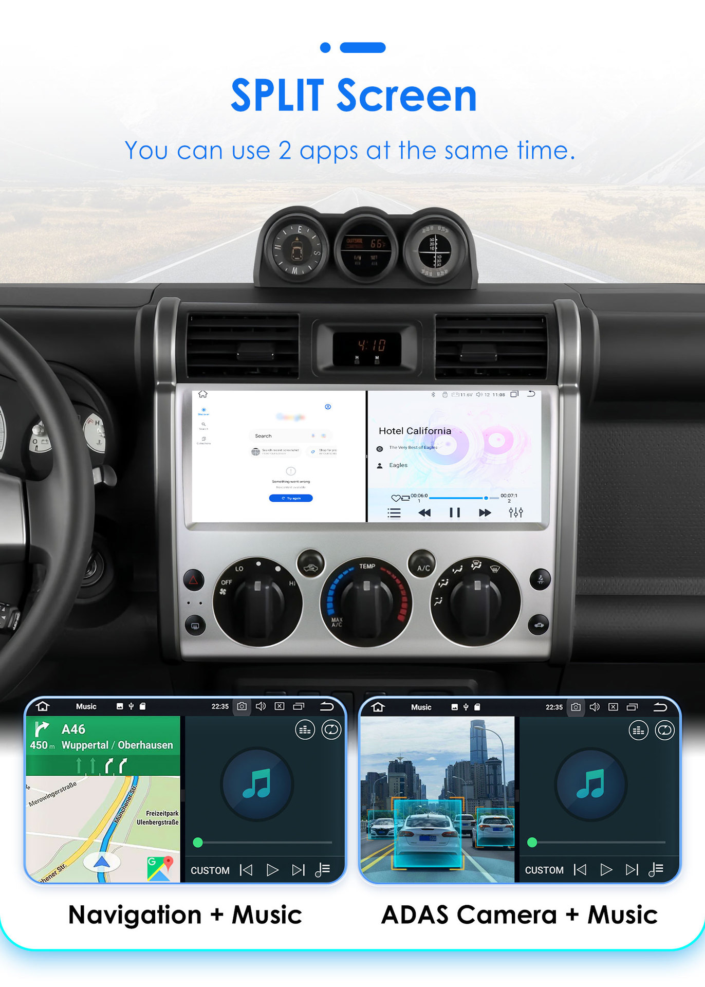 The cross-border model is suitable for 06-21 Toyota FJ Cruiser car MP5 Bluetooth navigation GPS all-in-one