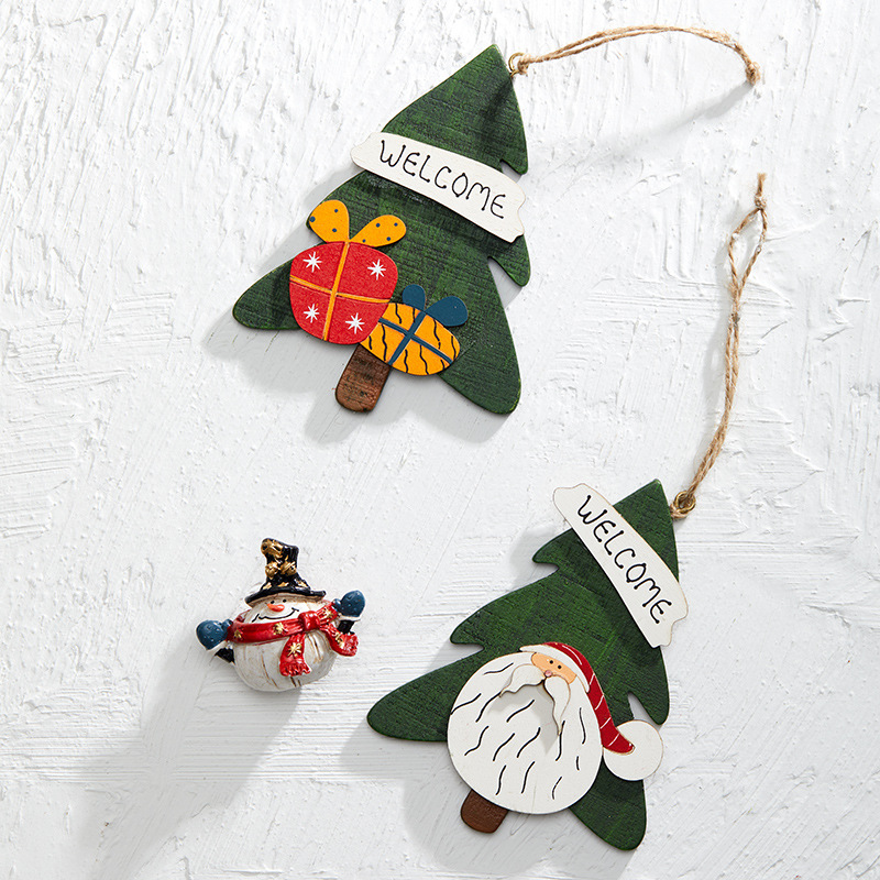 árbol de Navidad de madera para los viejos colgantes creativos colgantes de árbol de Navidad decoraciones de árbol de Navidad props de disparo