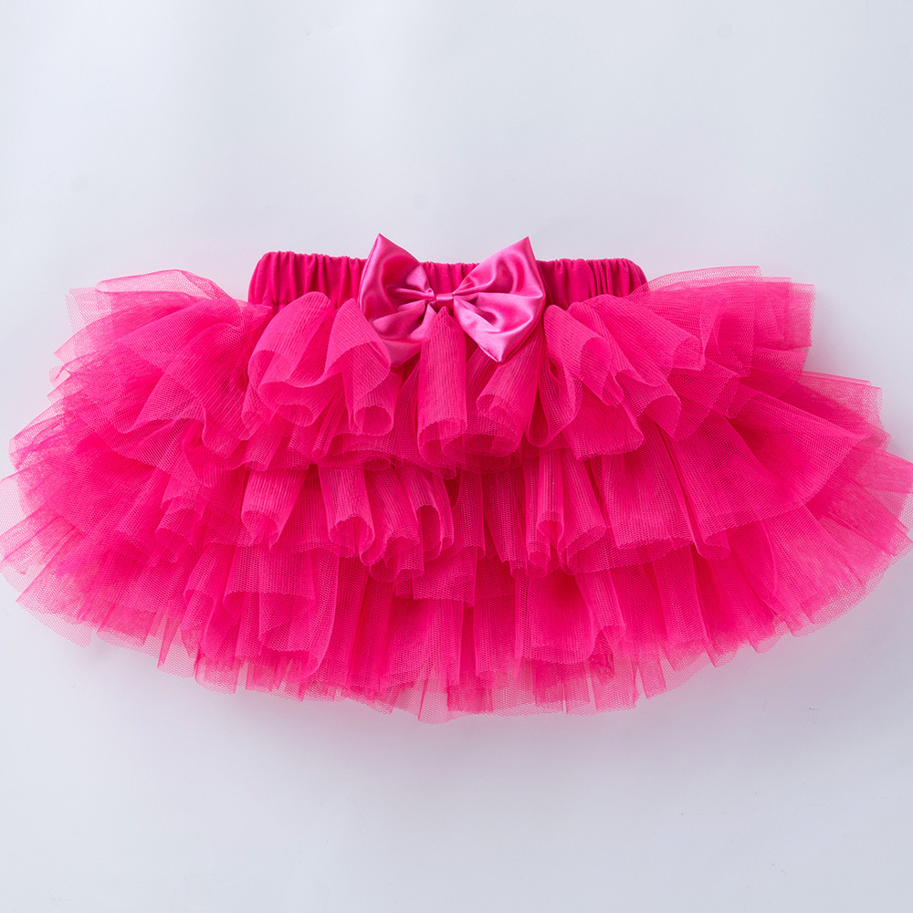 Bebé vestido de verano de dos colores sólidos vestido de seis capas 0 - 2 años vestido de bebé vestido de princesa al por mayor