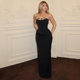 European and American Style 2025 Summer Foreign Trade New Style Light Mature Elegant Elegant One-character Collar Strapless Waist Tight dress Women