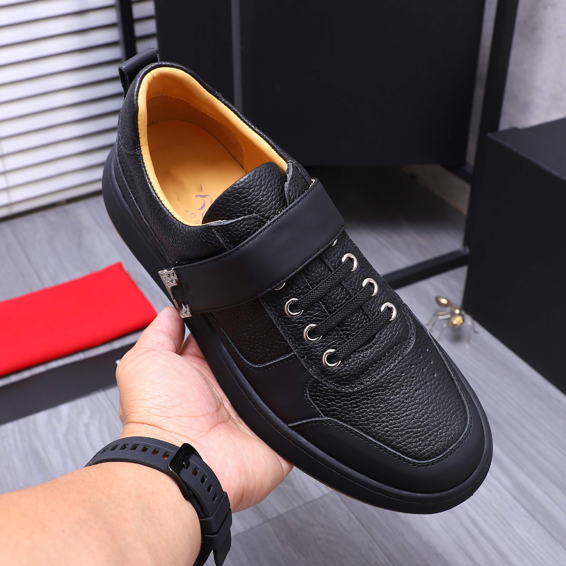 Quality Shoes High-End Trendy Versatile Fashion Men's Shoes Genuine Leather Patchwork Breathable Low-Top Comfortable Casual_vogvips.com