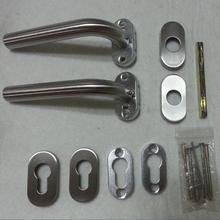 门窗304不锈钢椭圆盖分体锁把手 塑钢门窄锁面板 防火门分体执手