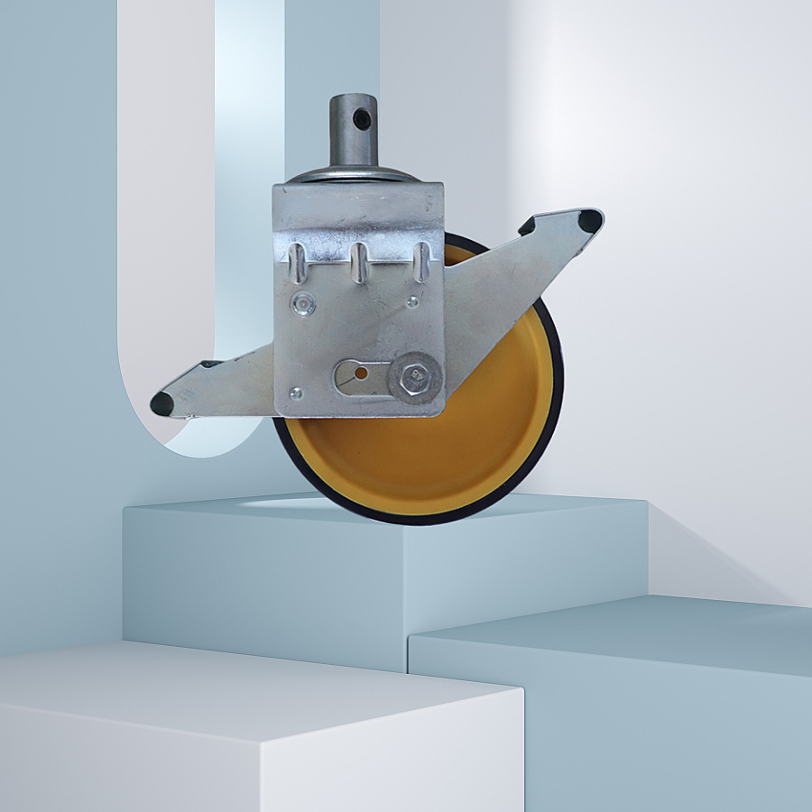 移动脚手架轮中重型脚手架脚轮丝杆轮工地可移动带刹车万向轮