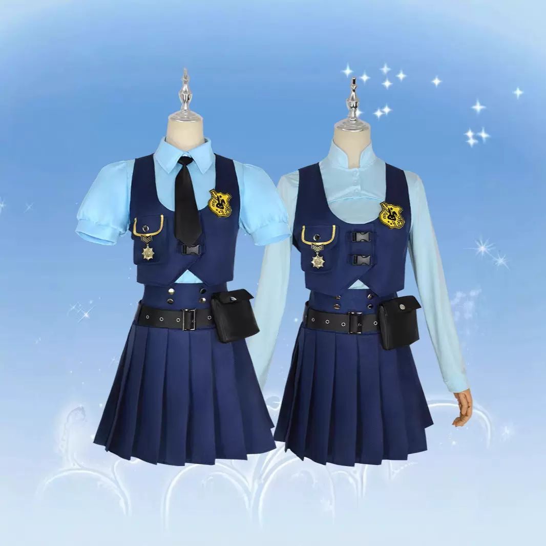 疯狂动物洋气儿童角色扮演朱迪cos服装cosplay兔子警官jk制服套装