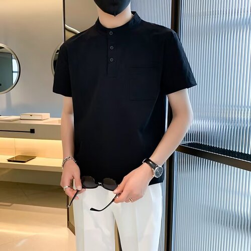 Men's Short Sleeve T-Shirt Summer Trend Brand Top Clothing Collar Polo Shirt Men's Half Sleeve Summer Wear