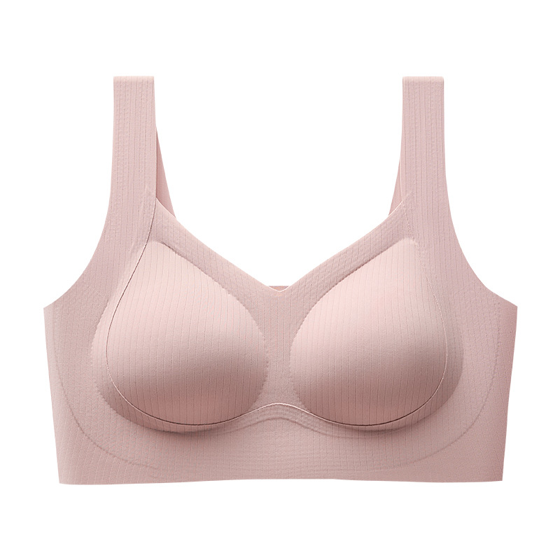 Reunir la hermosa espalda, sujetador estilo chaleco de gran tamaño, copa fija, pechos, pechos grandes, sujetador para dormir sin costuras, mujeres