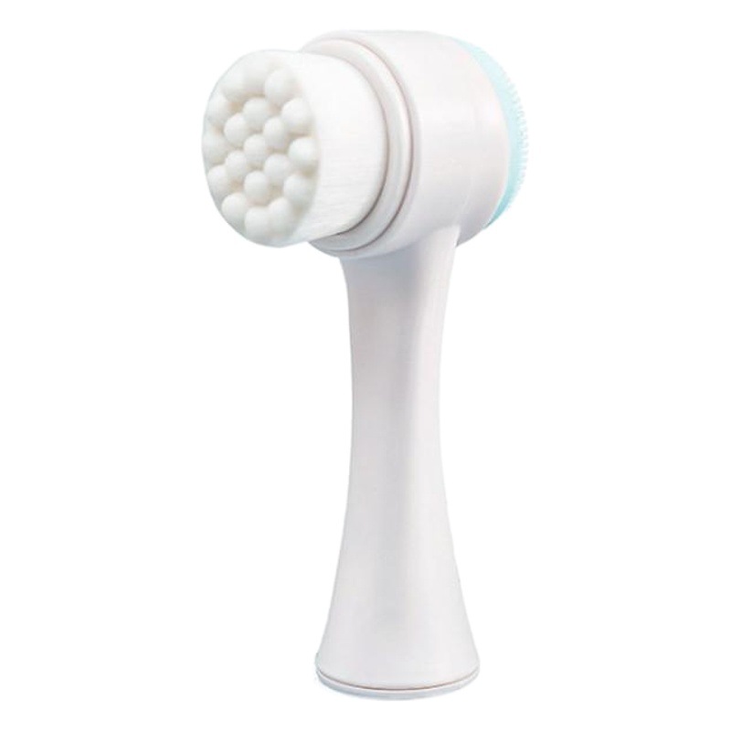 Soft Wool Silicone Double-Sided Face Brush Household Manual Cleansing Brush 3D Face Cleanser Dual-Use Massage Brush