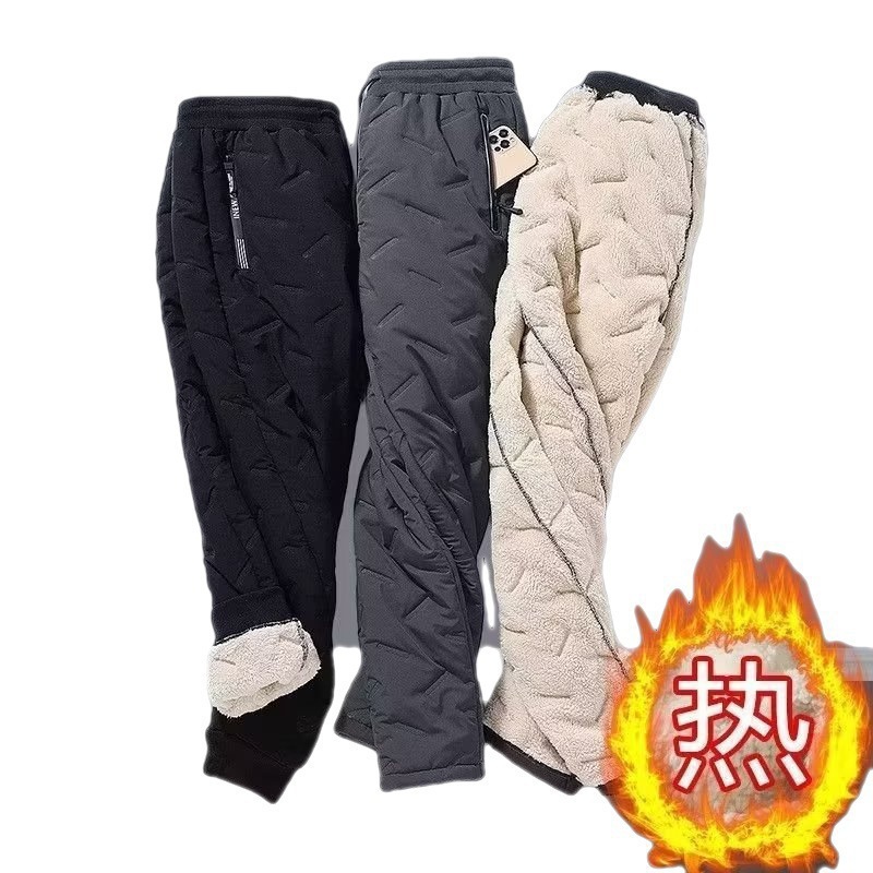Pantalones de algodón de hombre camello noreste de algodón grueso pantalones elásticos de invierno de aumento de peso de papá pantalones de algodón